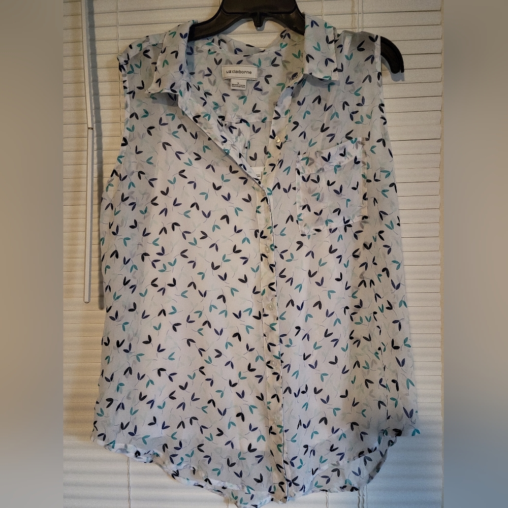 Printed top with attached camisole